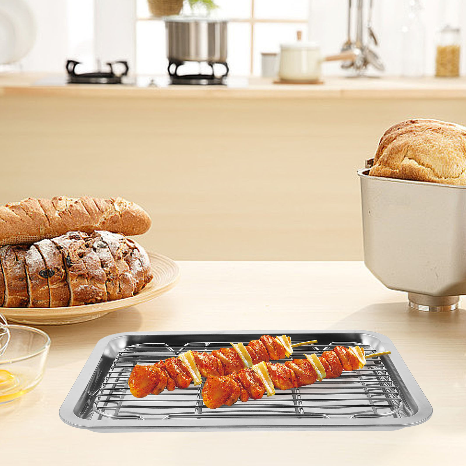 Food Snacks Restaurant - 1Set RVS Draad Bakrek Koelblad Olieafvoer
