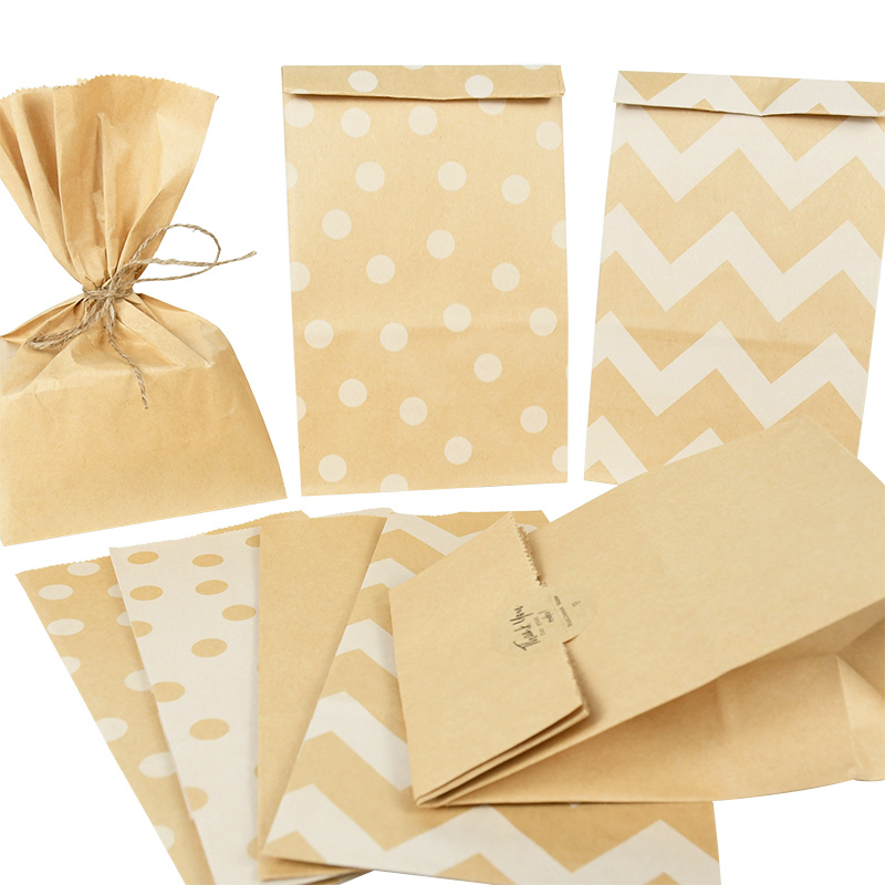 Food Snacks For Christmas - 10 stks Bruin Kraftpapier Geschenken Zakken
