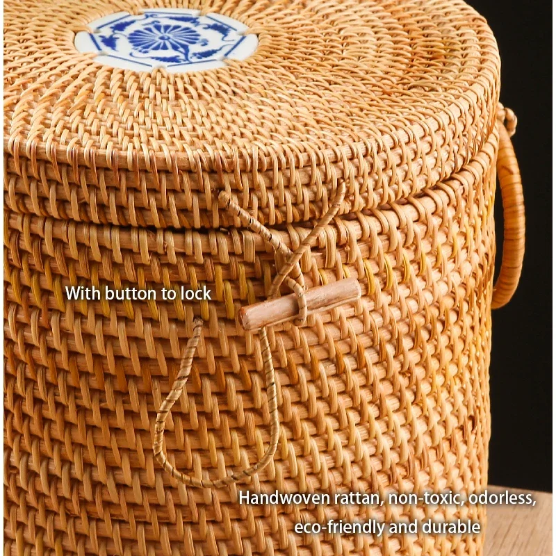 Handgeweven Rotan Thee-opbergd - Food Snacks That Are Green recensie en prijs